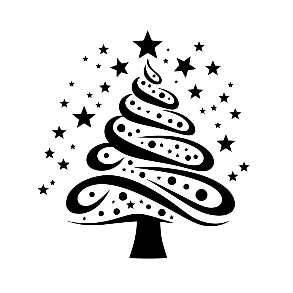 Swirl Christmas Tree SVG File for Cricut, Silhouette, Laser