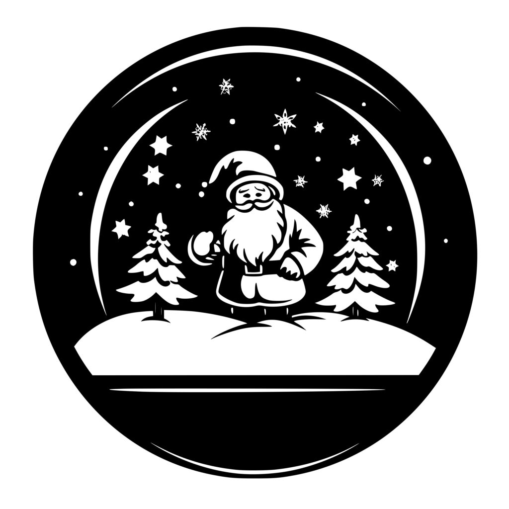 Santa's Snow Globe SVG Download for Cricut, Silhouette, and Laser Machines