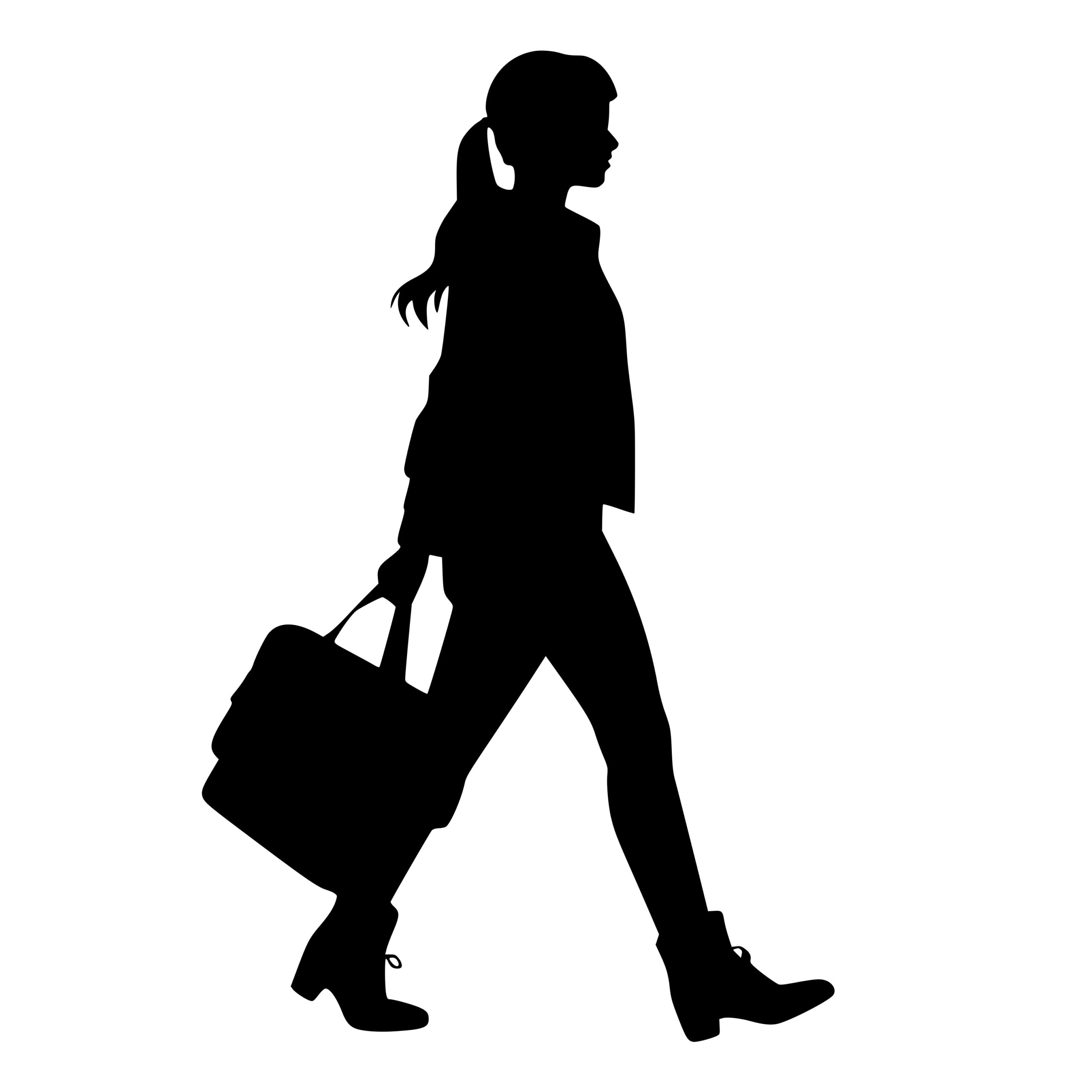 SVG File: Woman with Travel Bag - Instant Download for Cricut ...
