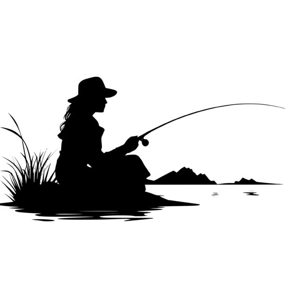 Fishing Lady SVG File for Cricut, Silhouette, Laser Machines