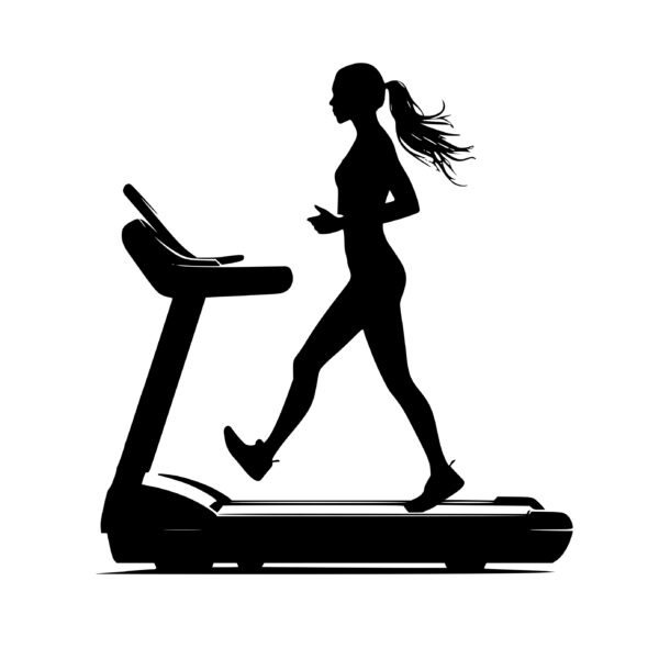 Fitness Woman on Treadmill SVG File for Cricut, Silhouette, Laser Machines