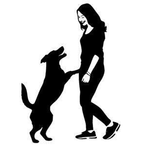 Woman with Playful Dog