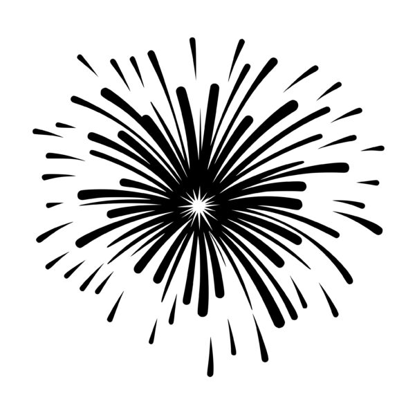 fireworks clipart black and white transparent