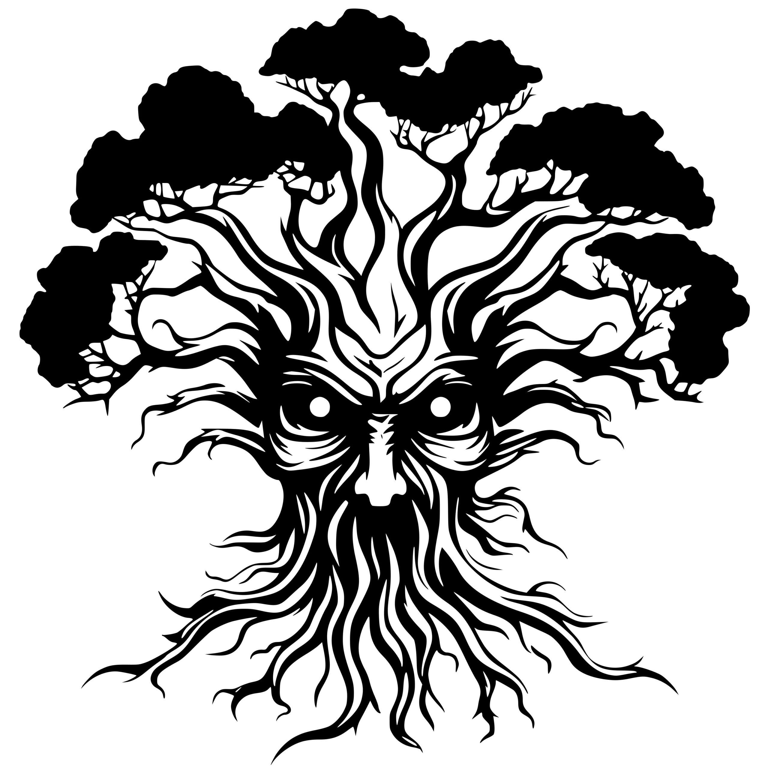 Wise Old Tree SVG File for Cricut, Silhouette, Laser Machines
