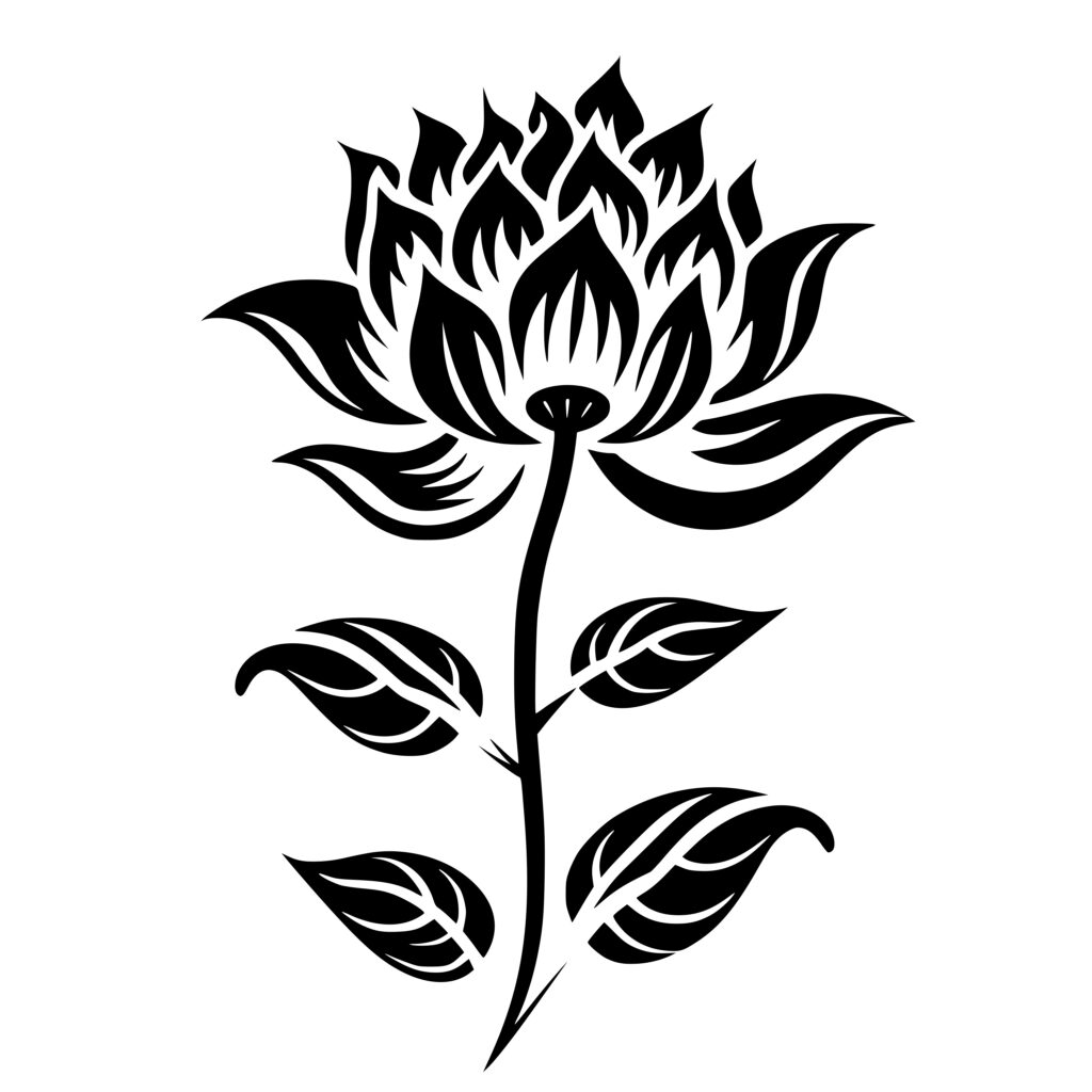 Lotus Blossom Bloom SVG, PNG, DXF File for Cricut, Silhouette, Laser