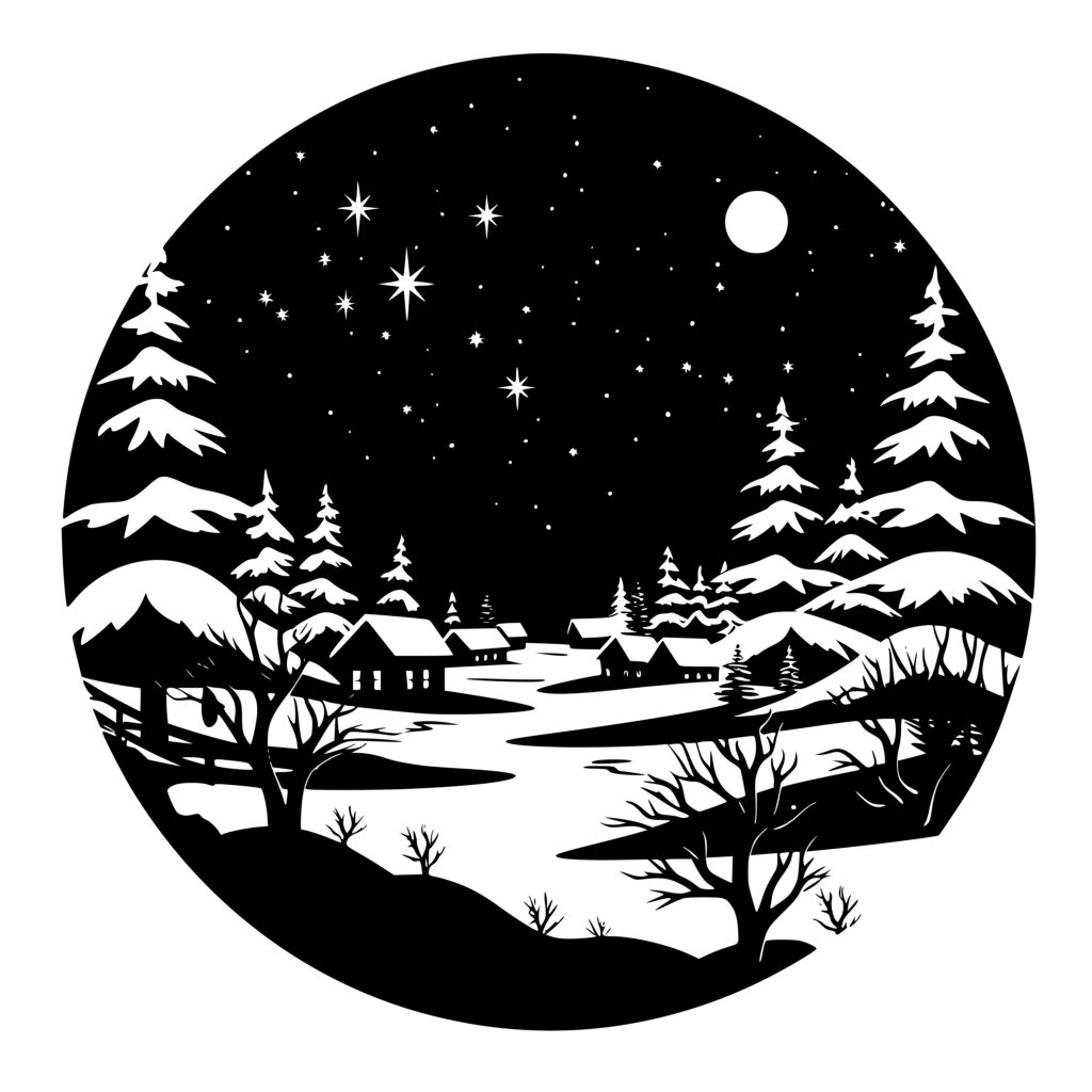 Cold December Night SVG File for Cricut, Silhouette, Laser Machines