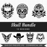 Skull Bundle – 12 Svg Images