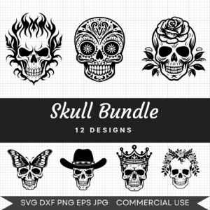 Skull Bundle – 12 Svg Images