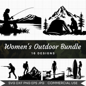 Women’s Outdoor Bundle – 16 Instant Download Svg Images