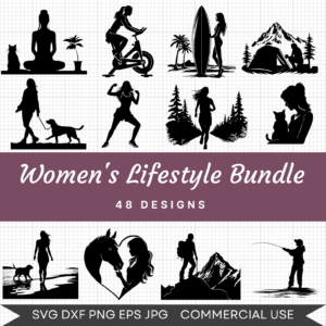 Women’s Lifestyle Bundle – 48 Instant Download Svg Images