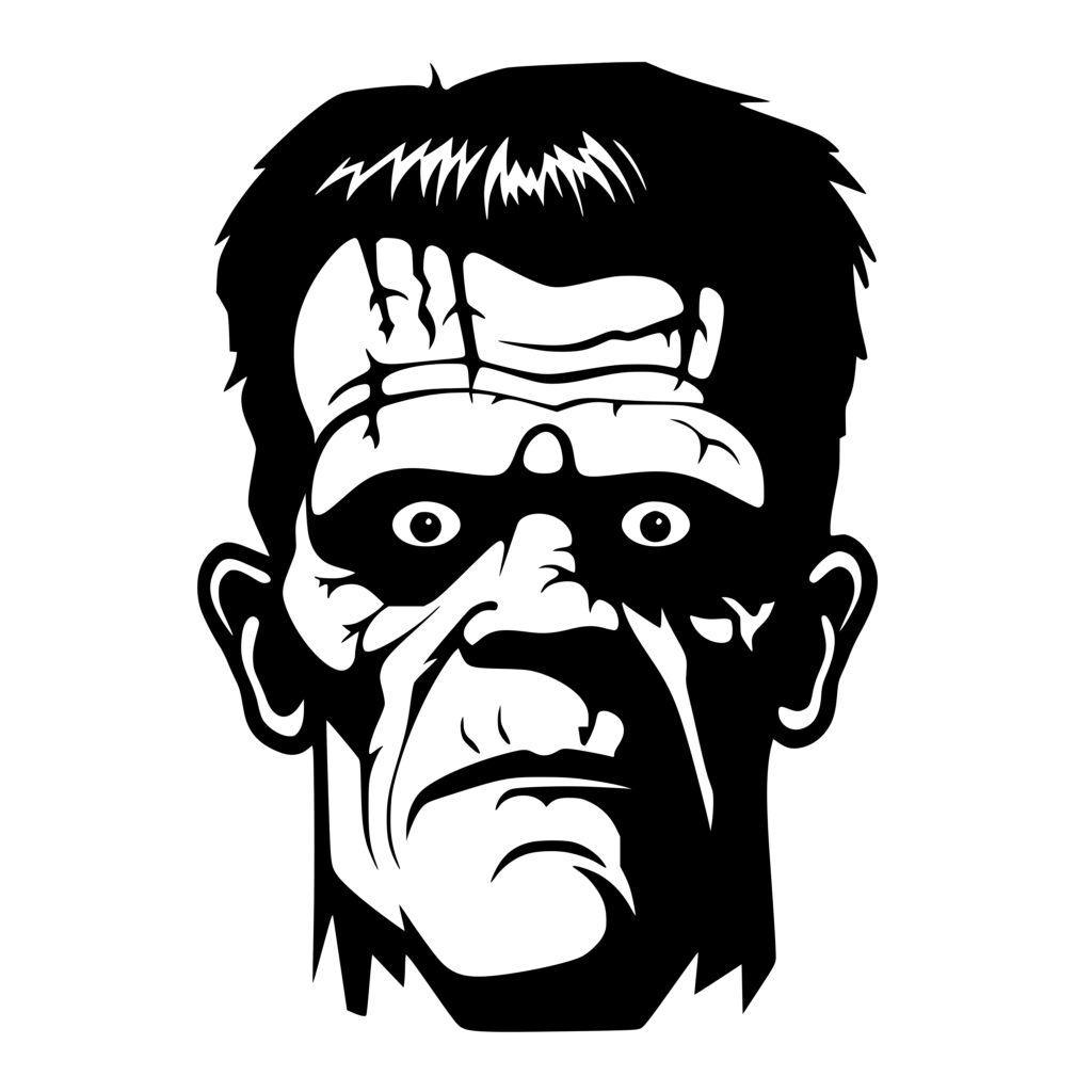 Surprised Frankenstein SVG File for Cricut, Silhouette, Laser Machines