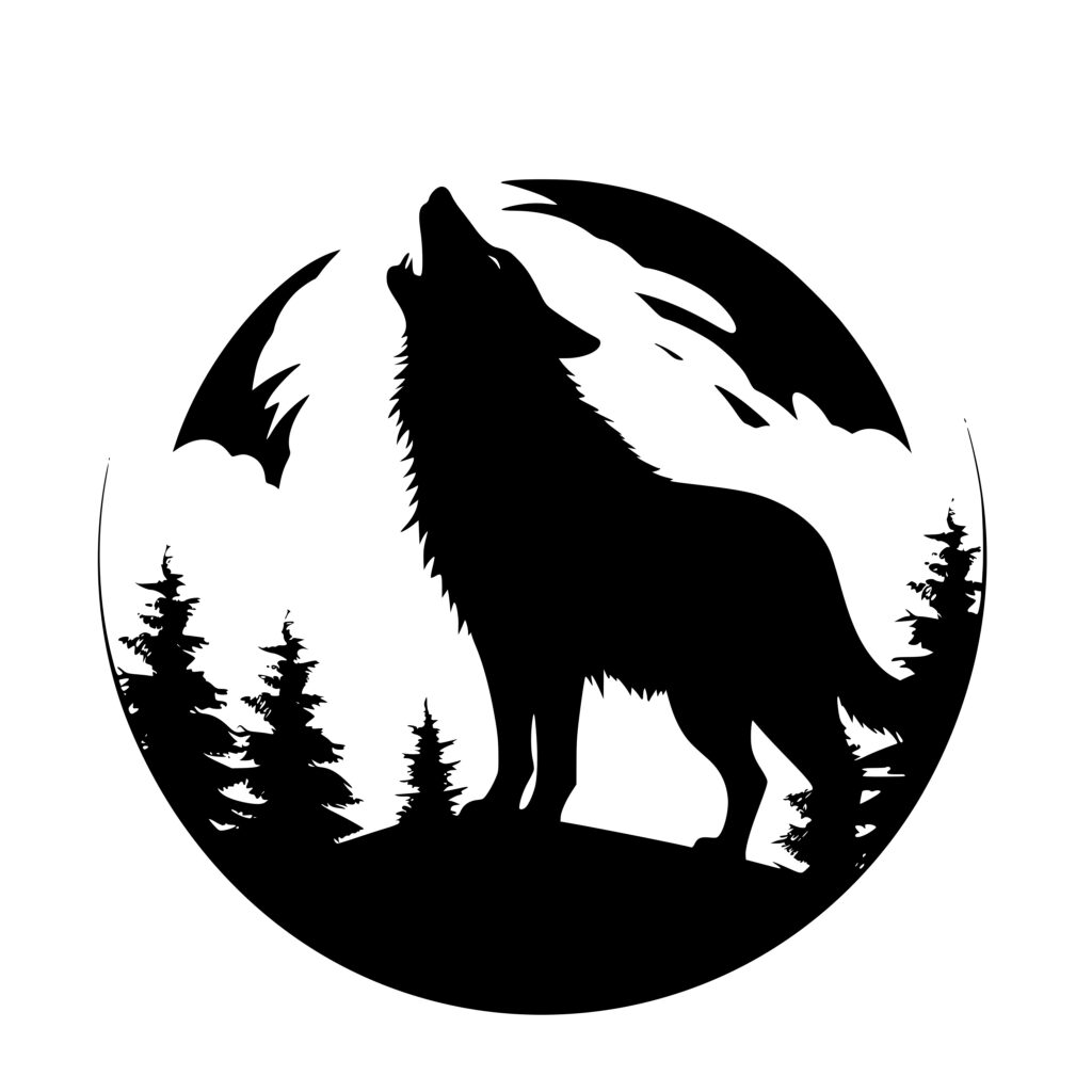 Moonlit Glow Wolf - SVG, PNG, DXF Files for Cricut, Silhouette, Laser ...