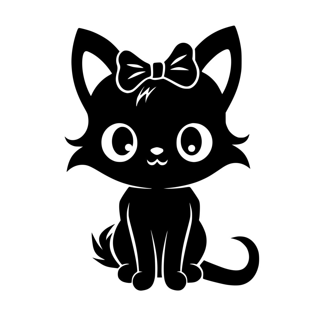 Bow-tie Kitty SVG File: Perfect for Cricut, Silhouette, Laser