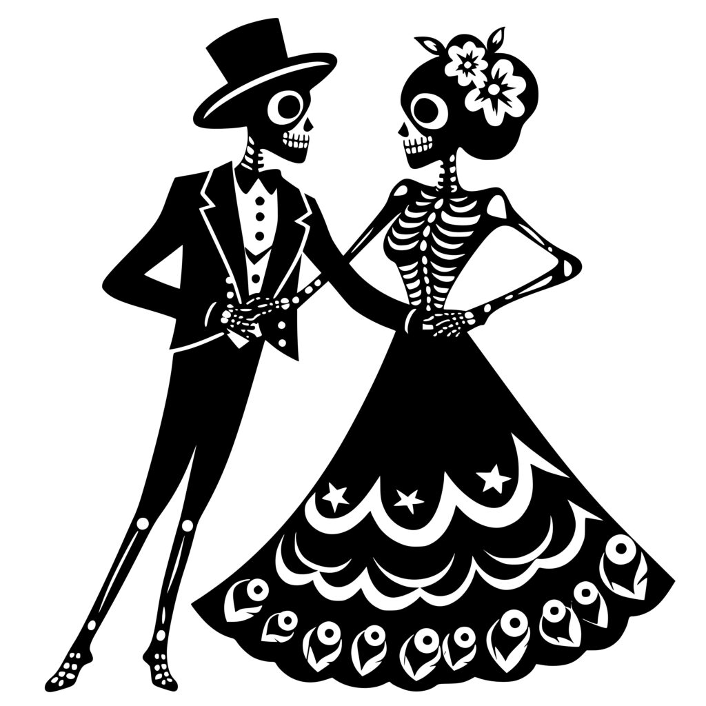 Skeletal Romance SVG File: Instant Download for Cricut, Silhouette, Laser