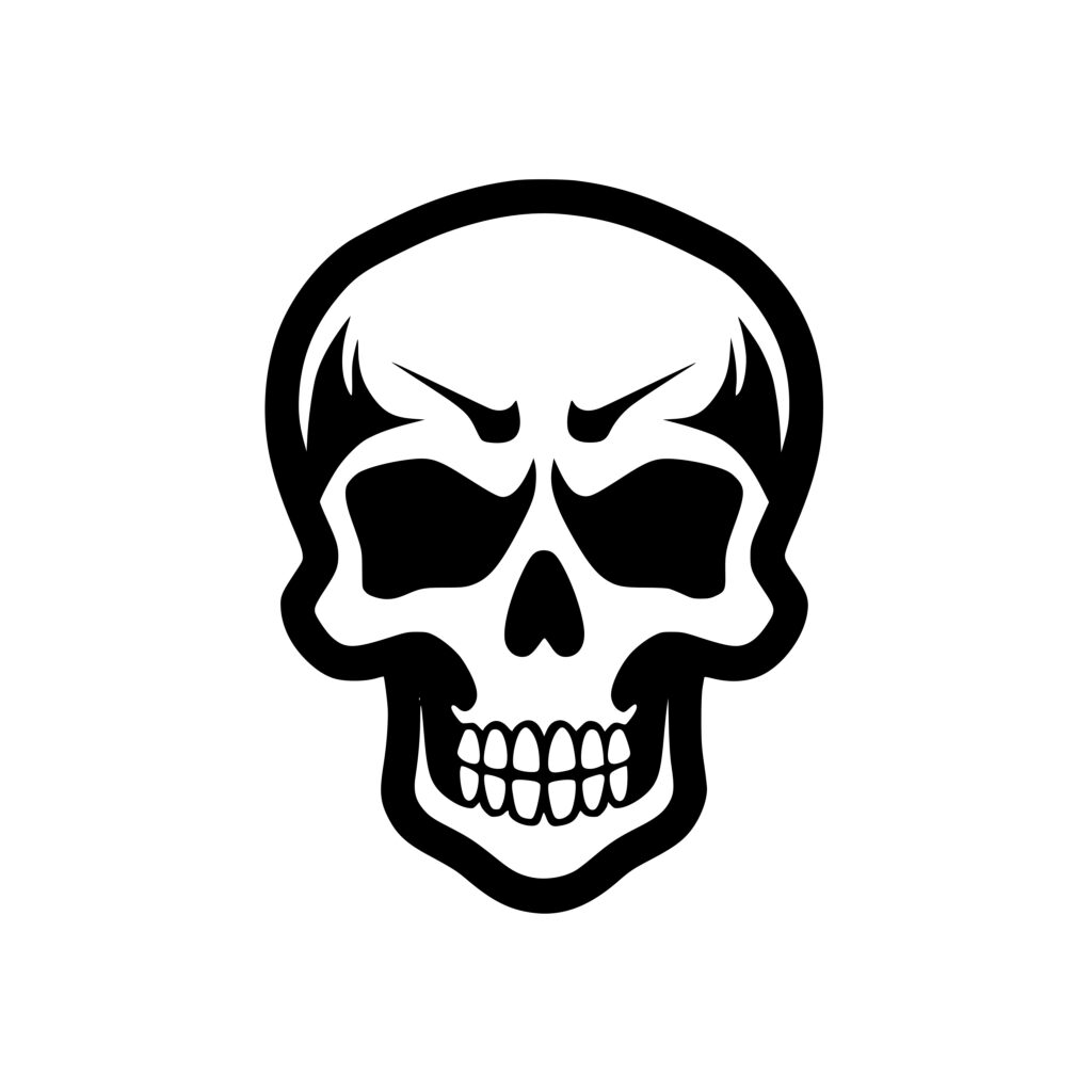 Bony Skull: SVG, PNG, DXF Files for Cricut, Silhouette, Laser