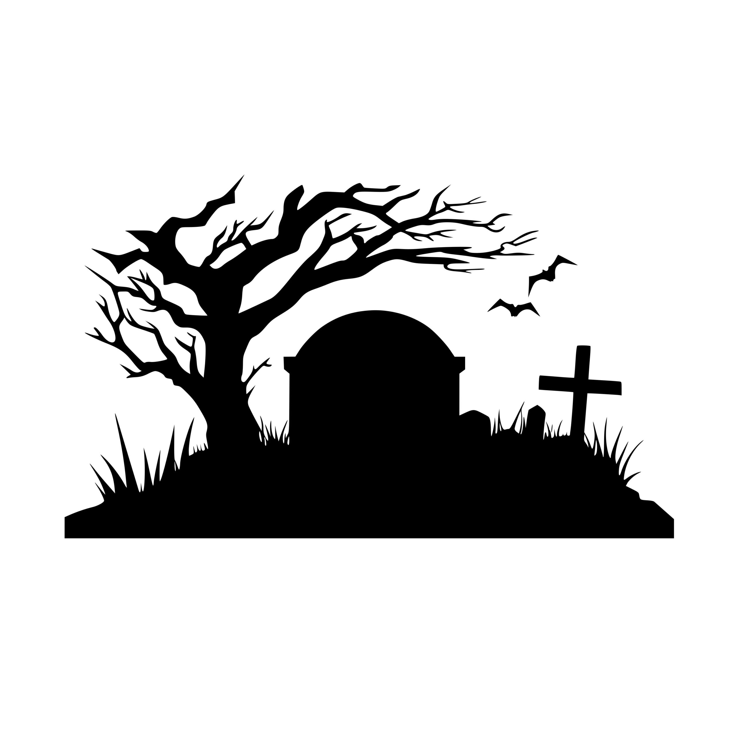 Instant Download Eerie Graveyard SVG File for Cricut, Silhouette