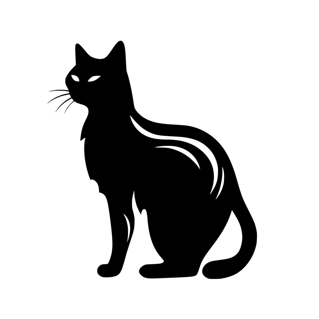 Striped Kitty SVG File for Cricut, Silhouette, Laser Machines