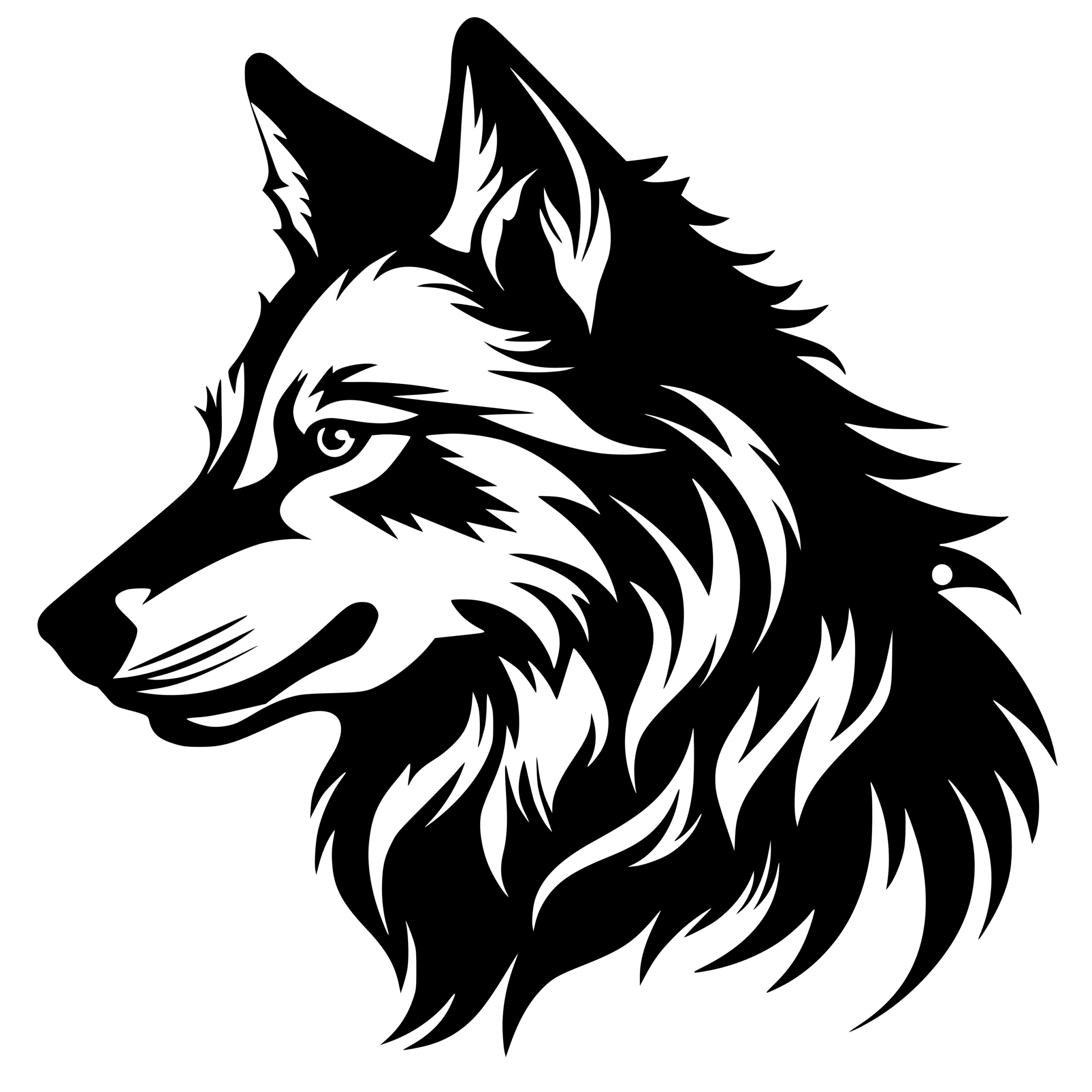 Instant Download Wolf Portrait SVG, PNG, DXF Files for Cricut ...