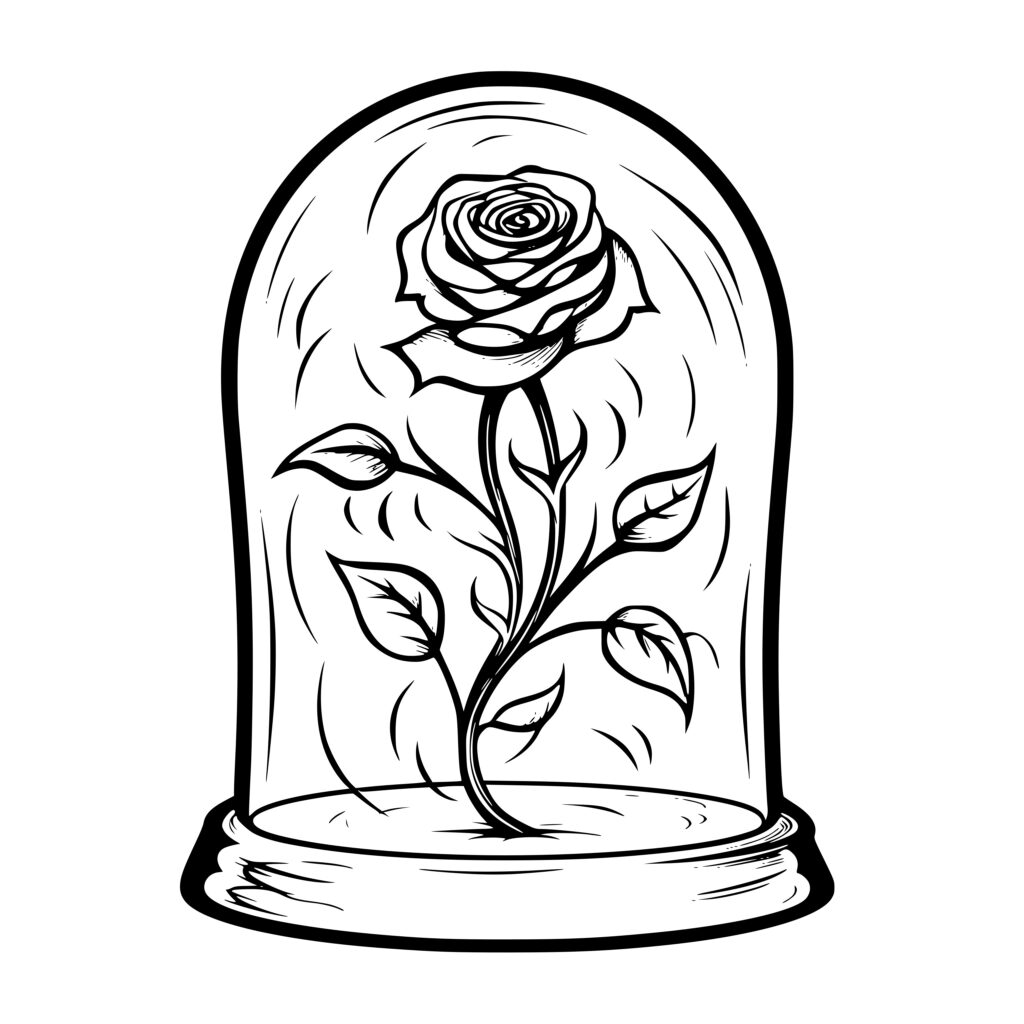 Dome-Encased Rose SVG/PNG/DXF File for Cricut, Silhouette, Laser Machines