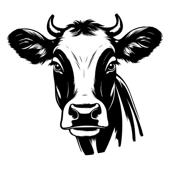 Bovine Portrait SVG File for Cricut, Silhouette, Laser Machines ...