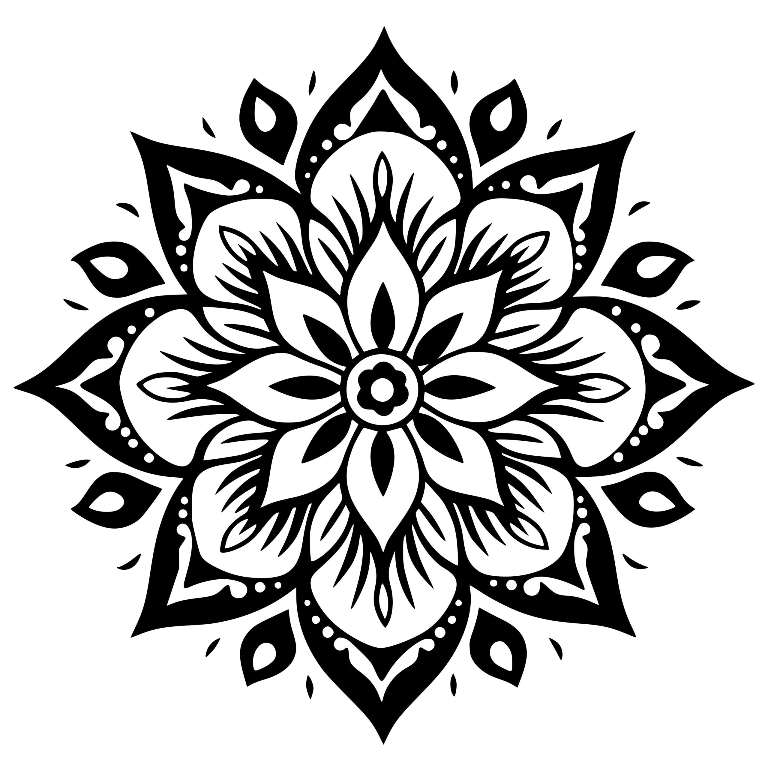 Symmetrical Flower SVG File for Cricut, Silhouette, Laser Machines ...