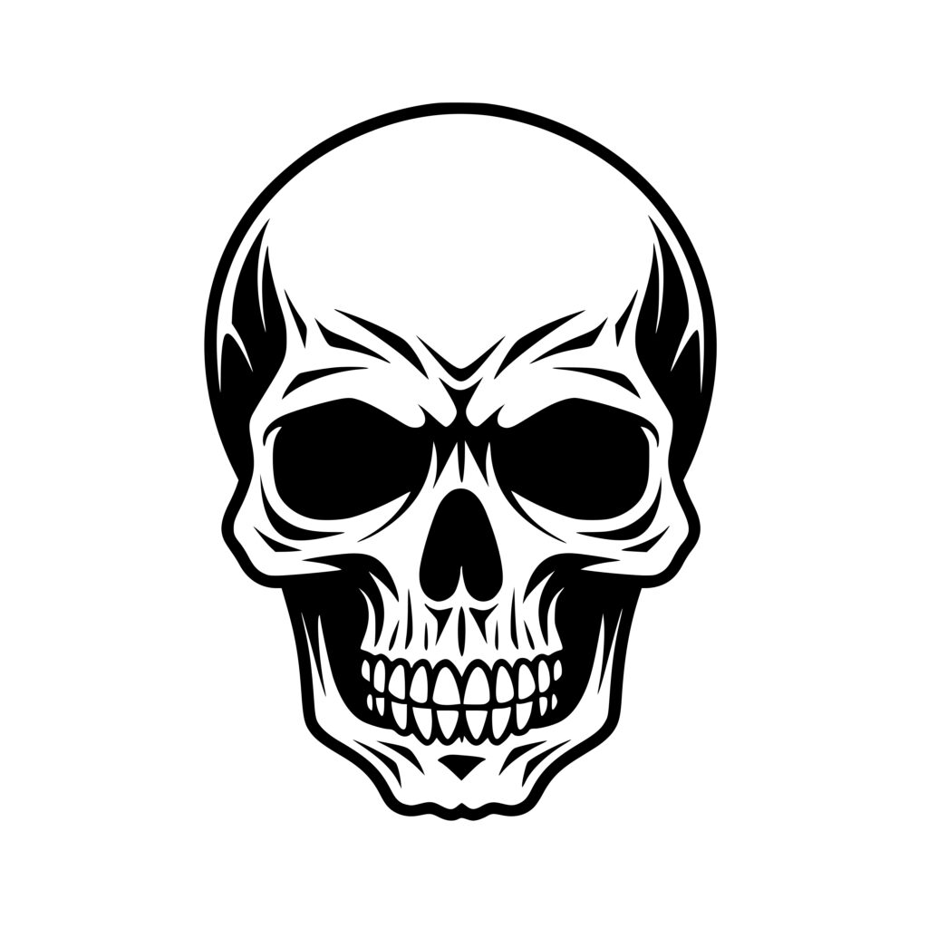 Grinning Skull: SVG, PNG, DXF File for Cricut, Silhouette, Laser Machines