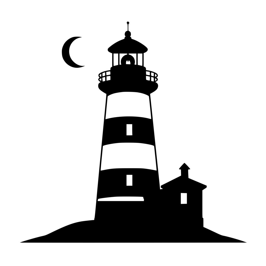 Moonlit Lighthouse SVG File: Instant Download for Cricut, Silhouette