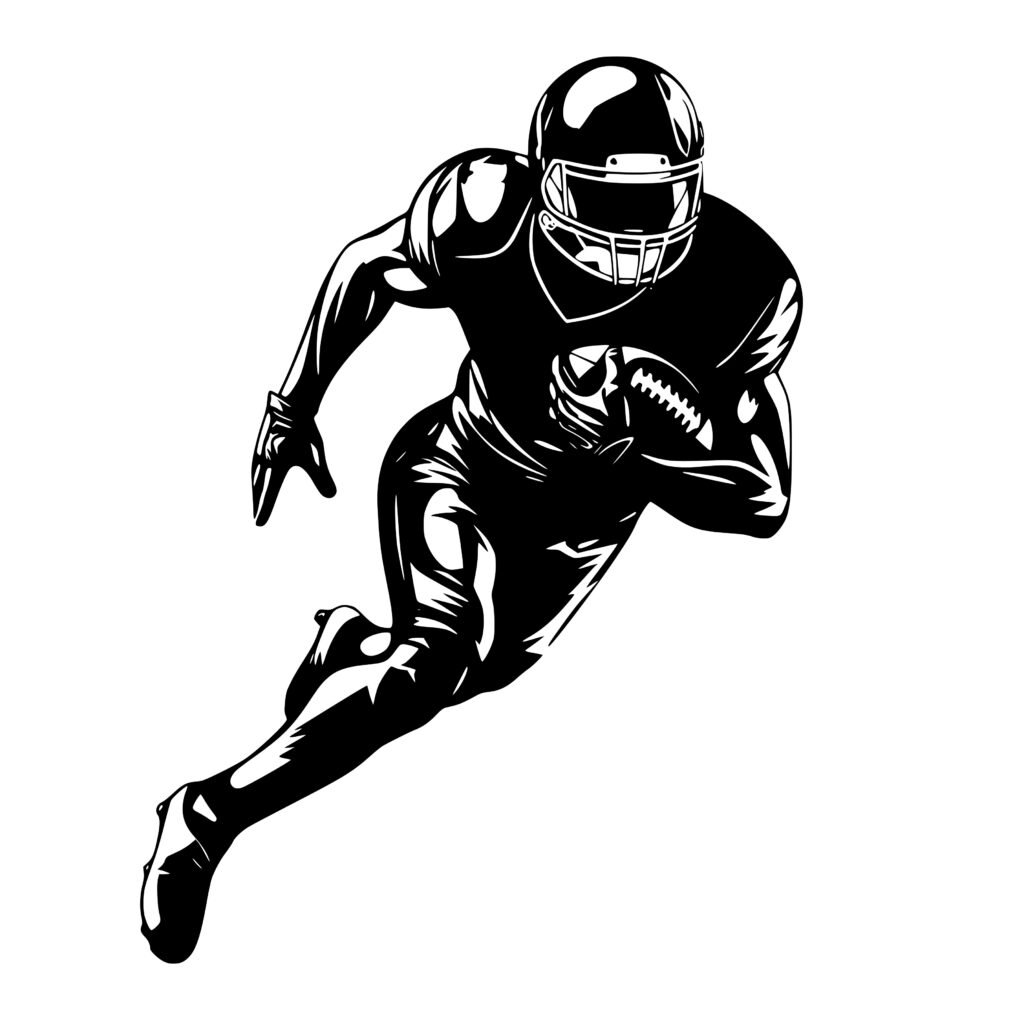 Dynamic Football Player Image - Instant Download for Cricut, Silhouette ...