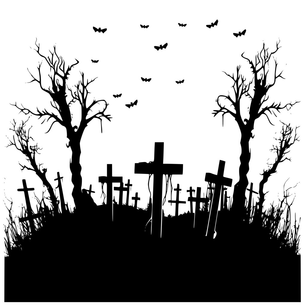 Spooky Graveyard SVG/PNG/DXF Files for Cricut, Silhouette, Laser Machines