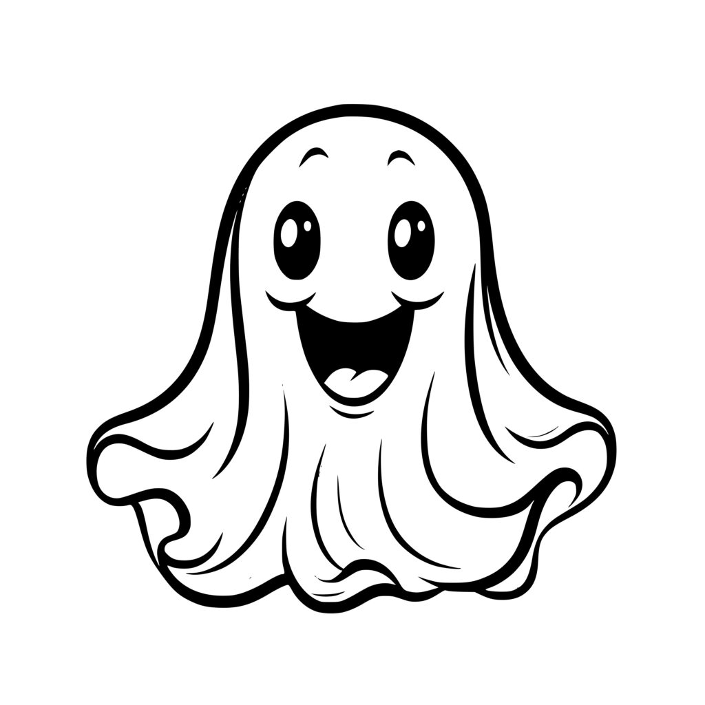 Friendly Ghost SVG PNG DXF Files for Cricut Silhouette Laser