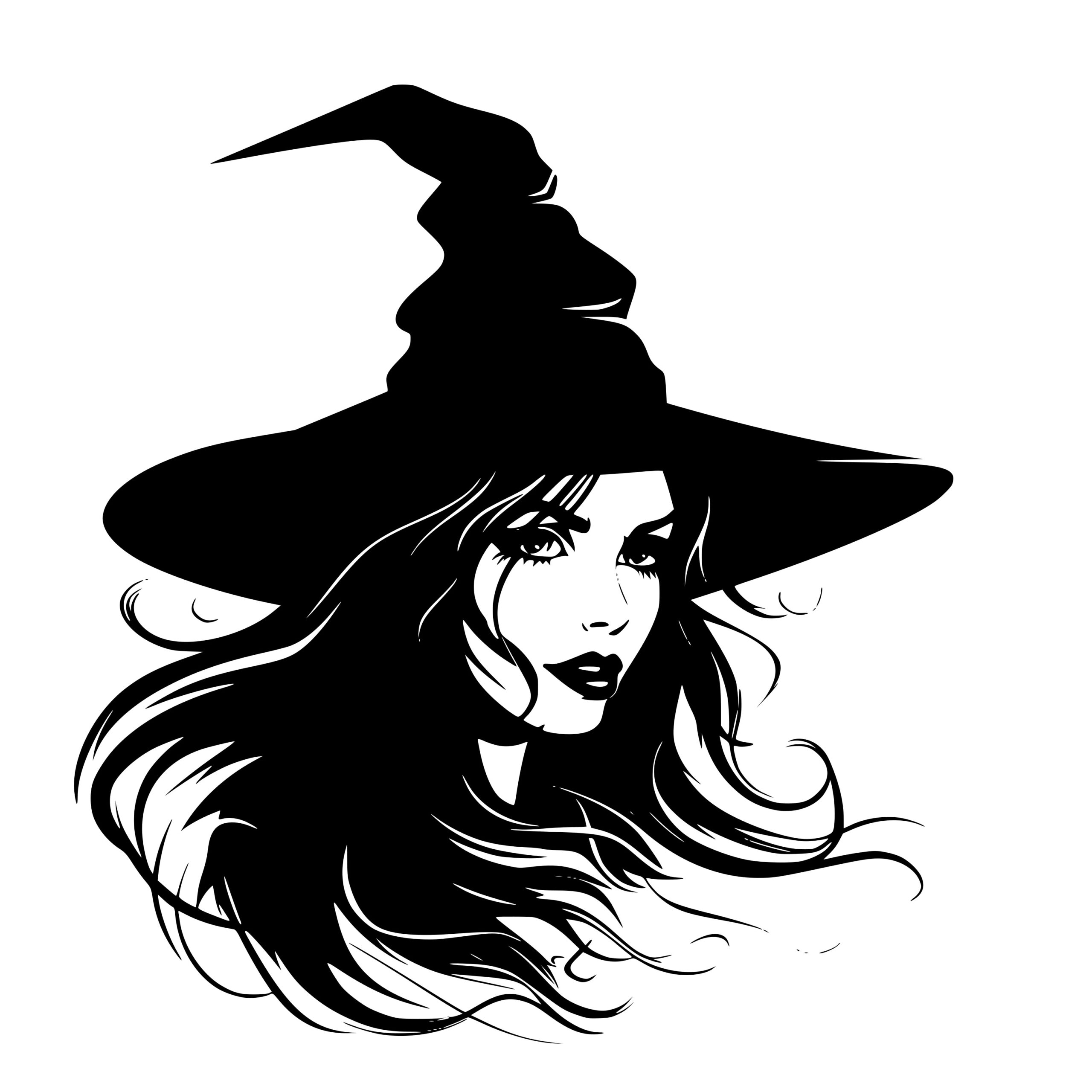 Elegant Witch SVG Image for Cricut, Silhouette, Laser Machines