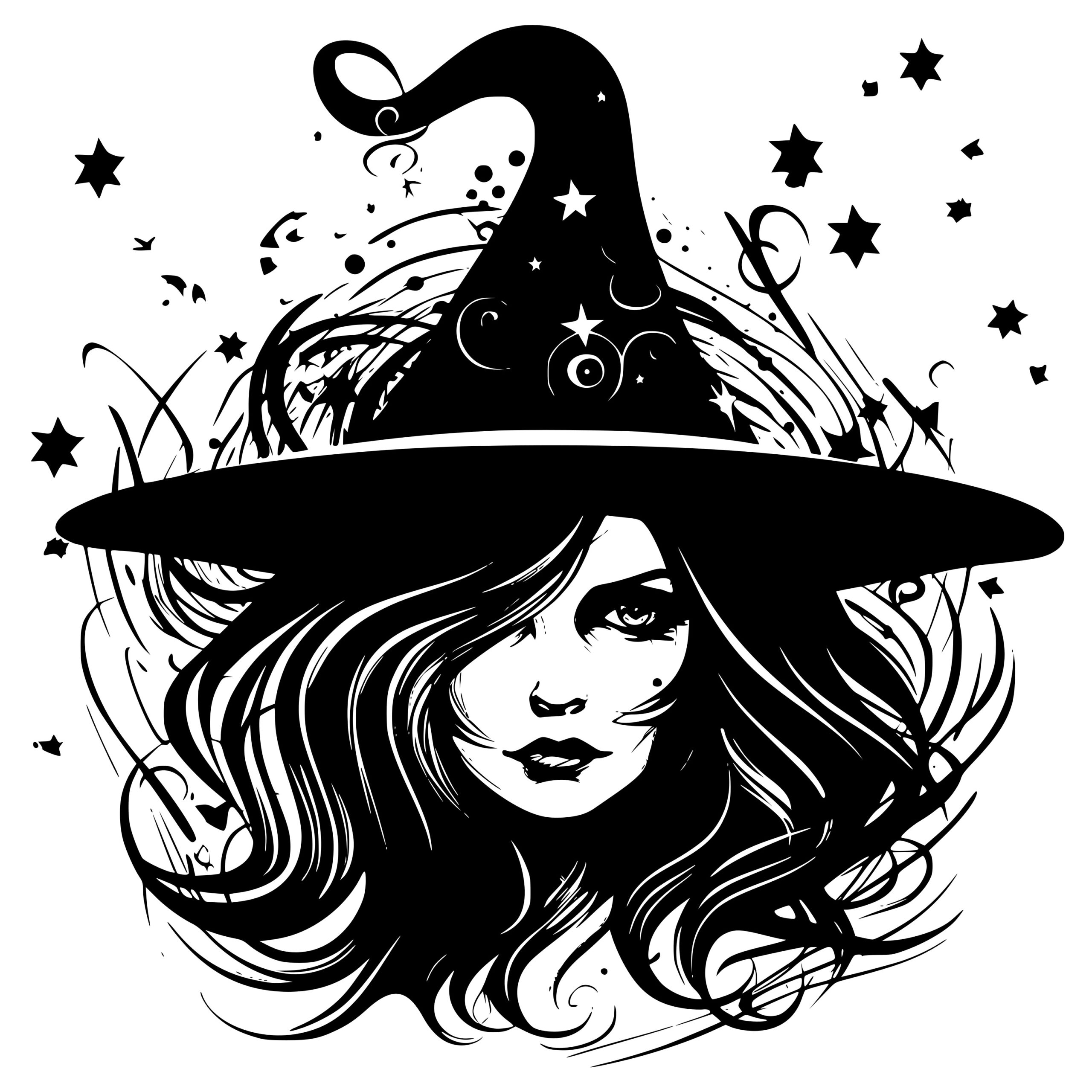 Wild Witch SVG File for Cricut, Silhouette, Laser Machines