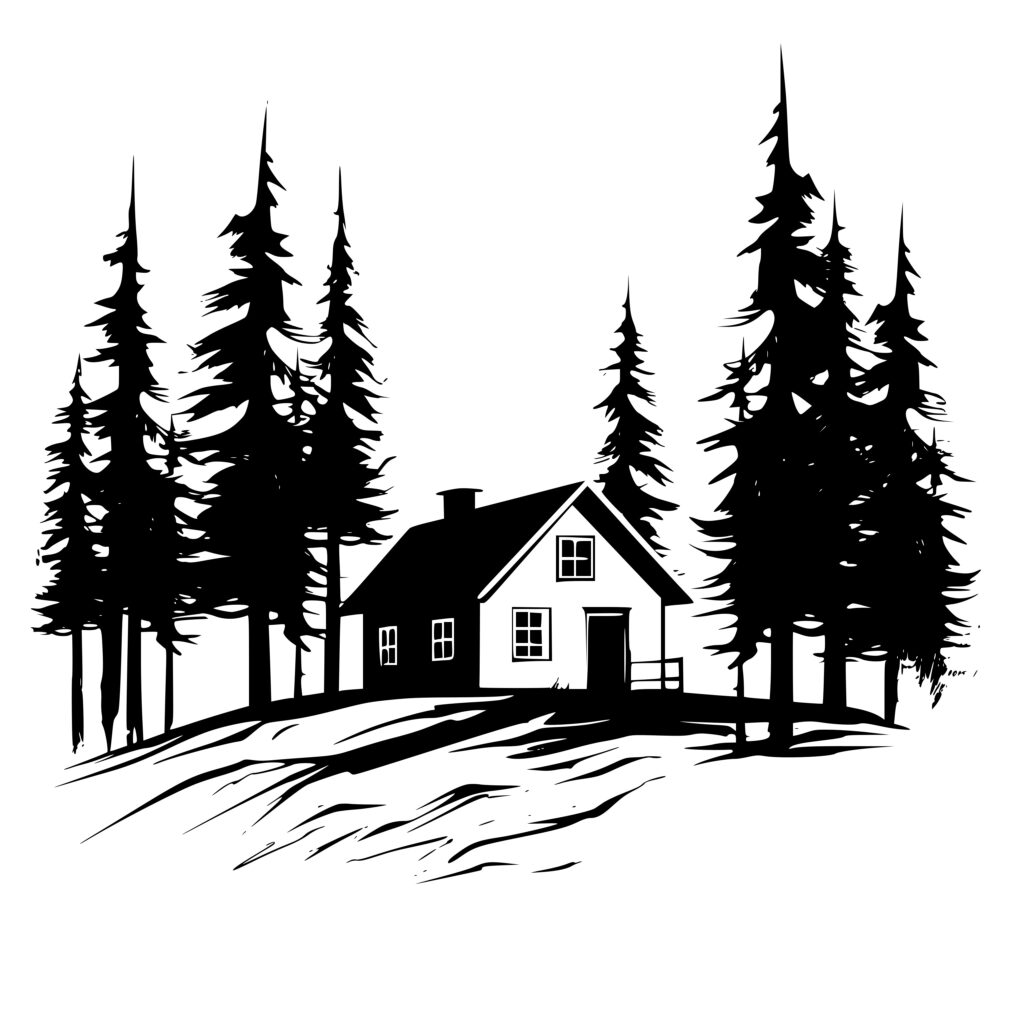 Hilltop Forest Cabin SVG File: Instant Download for Cricut, Silhouette ...