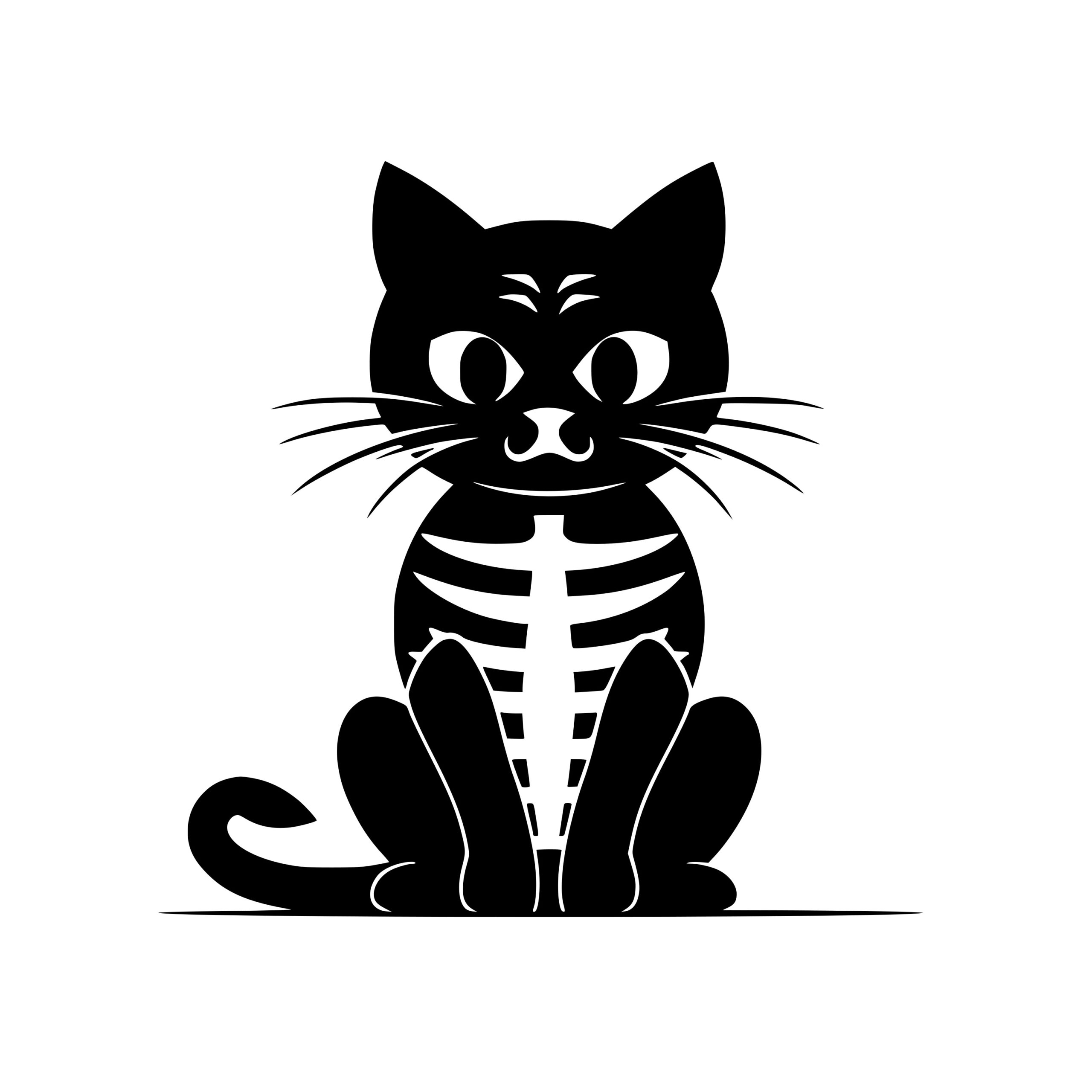 Kitty Skeleton SVG Image - Instant Download for Cricut, Silhouette, Laser