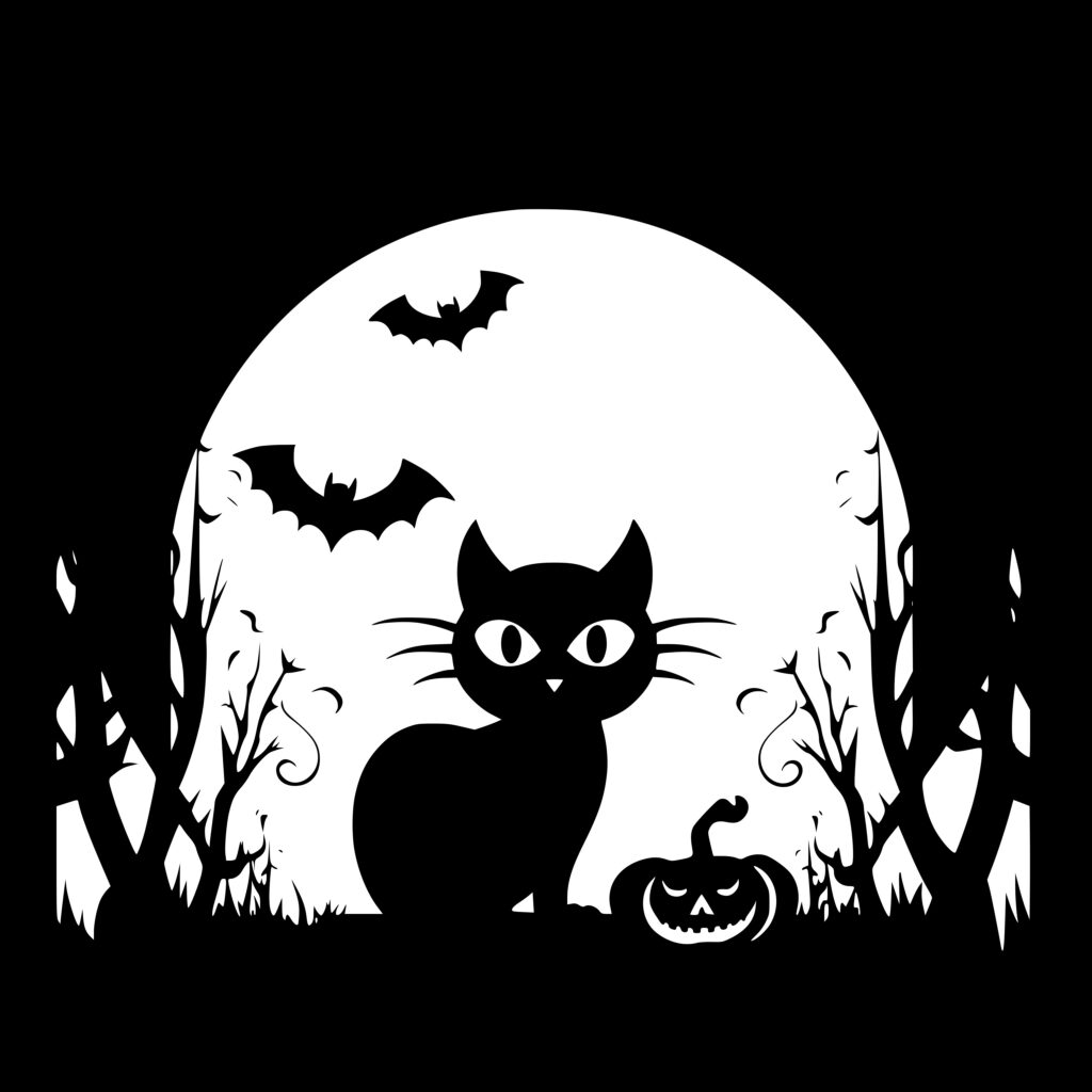 Mysterious Halloween Kitty Svg File For Cricut, Silhouette, Laser Machines