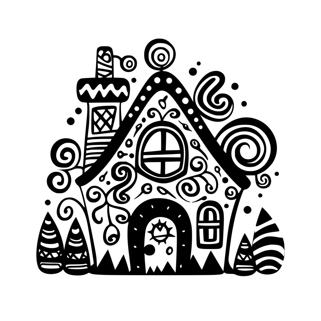 Whimsical Gingerbread House SVG File for Cricut, Silhouette, Laser