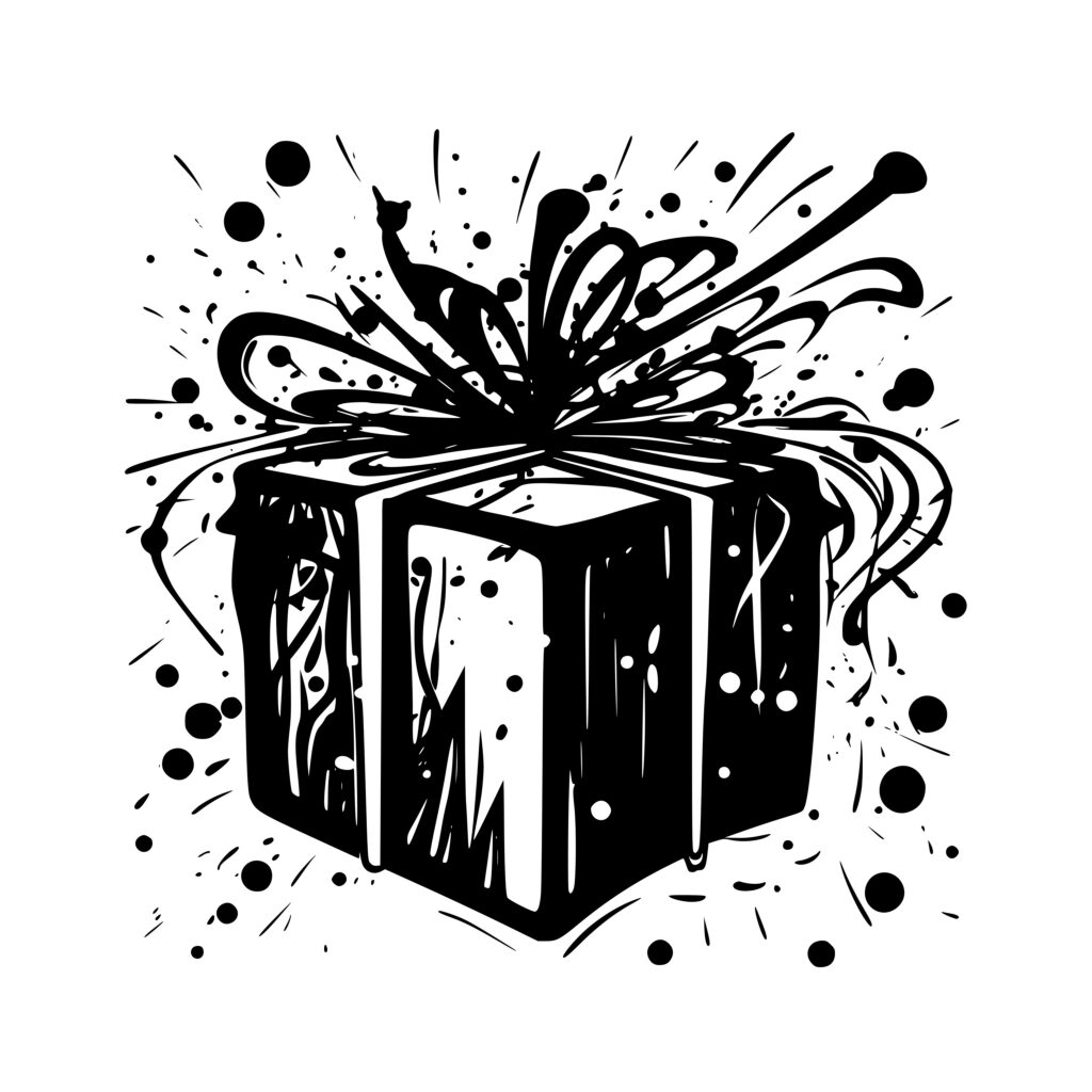 Abstract Gift Box Image: Svg, Png, Dxf Files For Cricut, Silhouette 