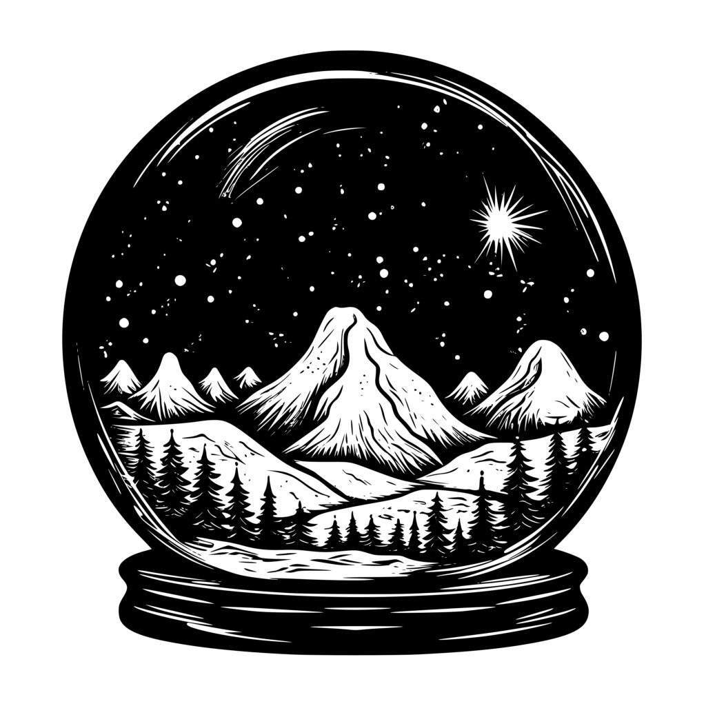 Mountain Snow Globe SVG Image for Cricut, Silhouette, Laser Machines