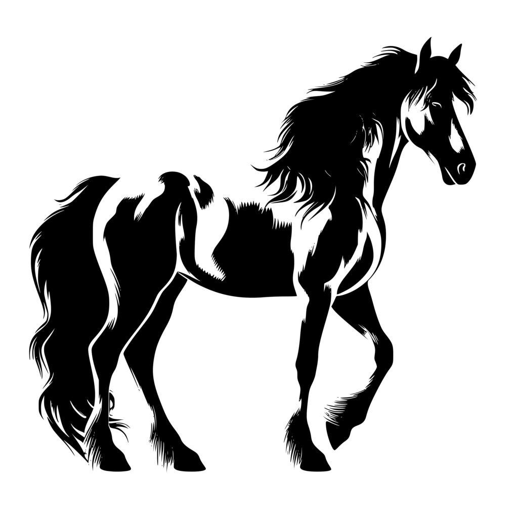 Instant Download SVG, PNG, DXF Image: Majestic Gypsy Horse for Cricut ...