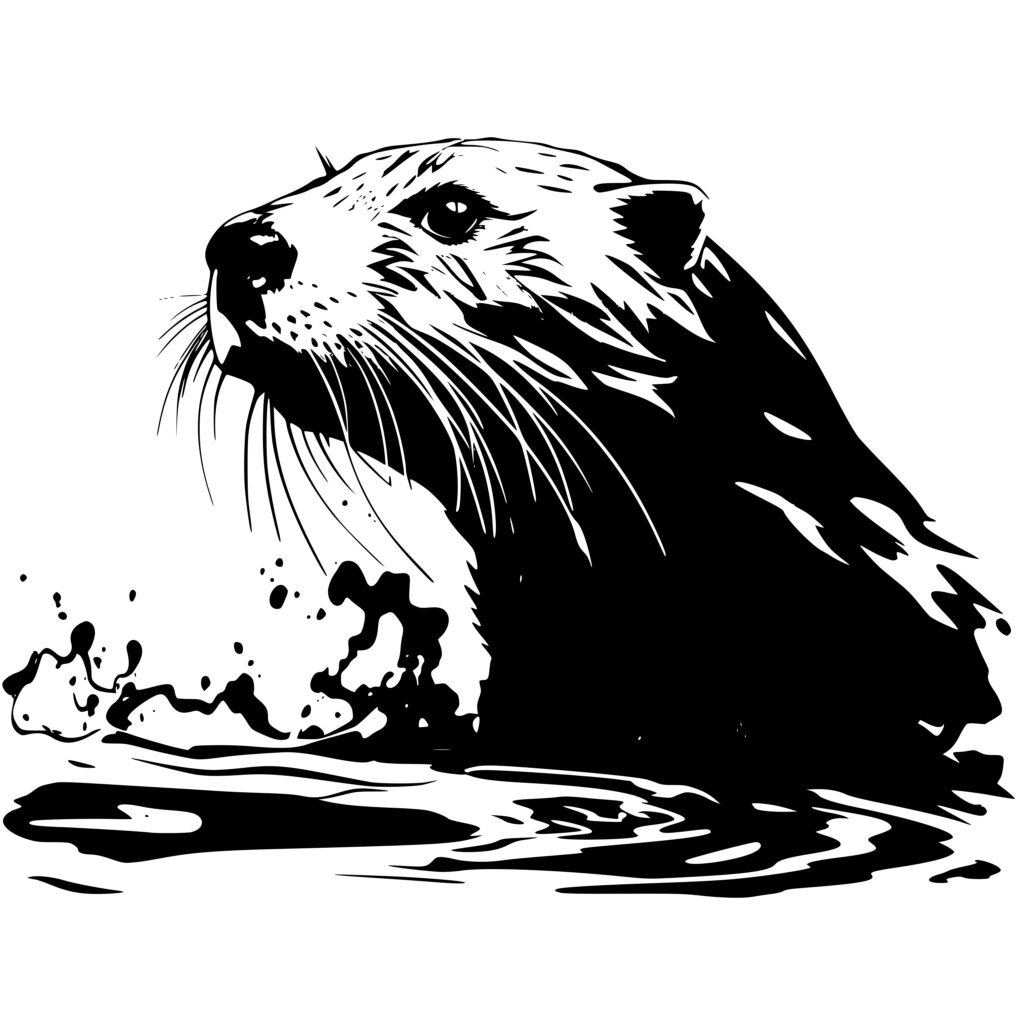 Otter Stream: SVG, PNG, DXF Files for Cricut, Silhouette, Laser Machines