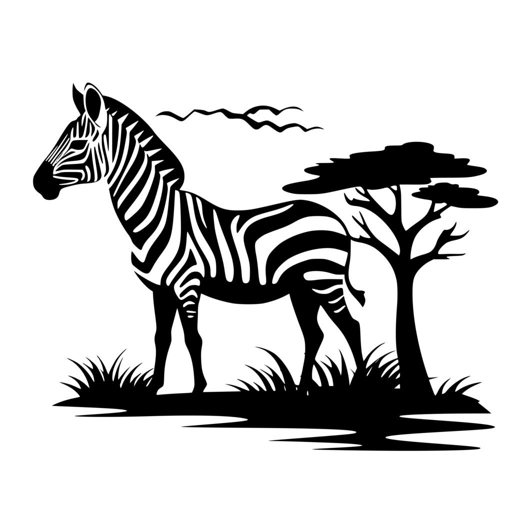 Savanna Zebra SVG File for Cricut, Silhouette, Laser Machines