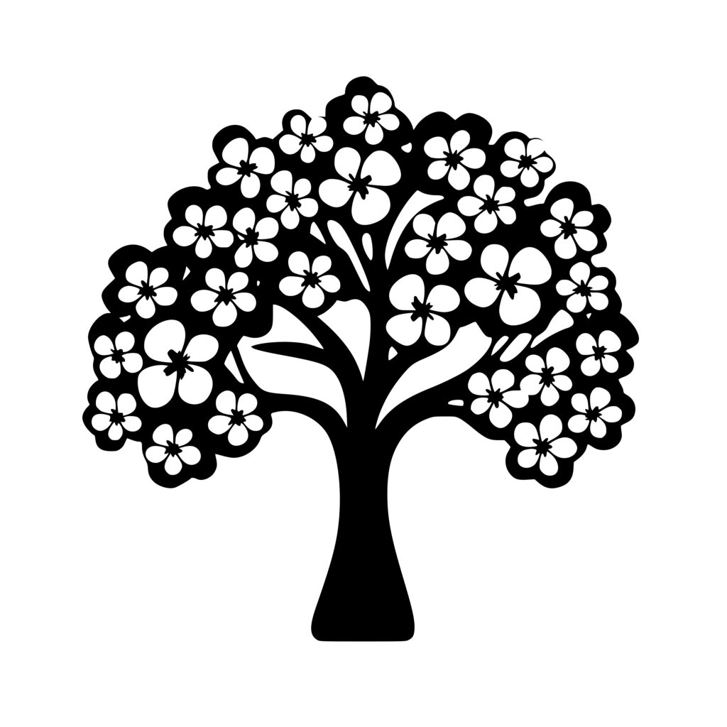 Frangipani Tree: SVG, PNG, DXF File for Cricut, Silhouette, Laser