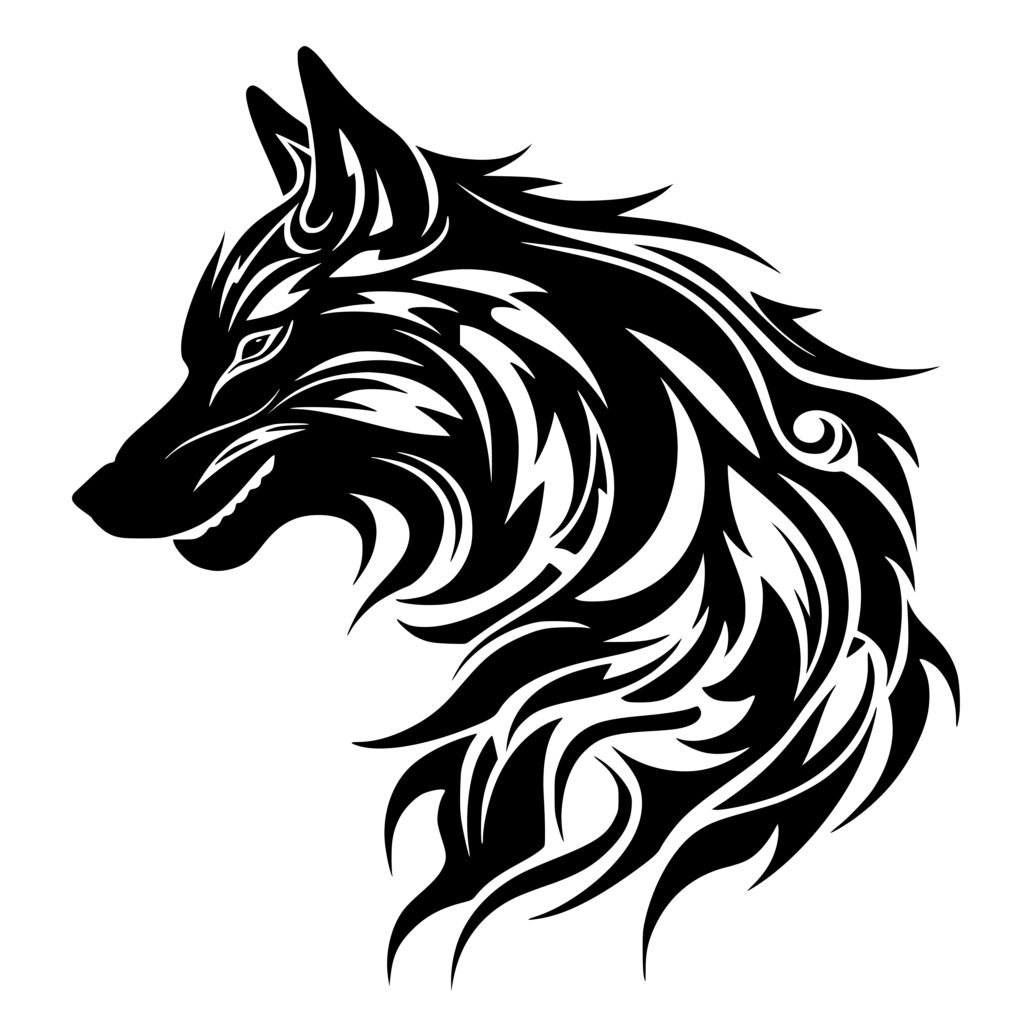 Majestic Tribal Wolf SVG Image for Cricut, Silhouette, and Laser Machines