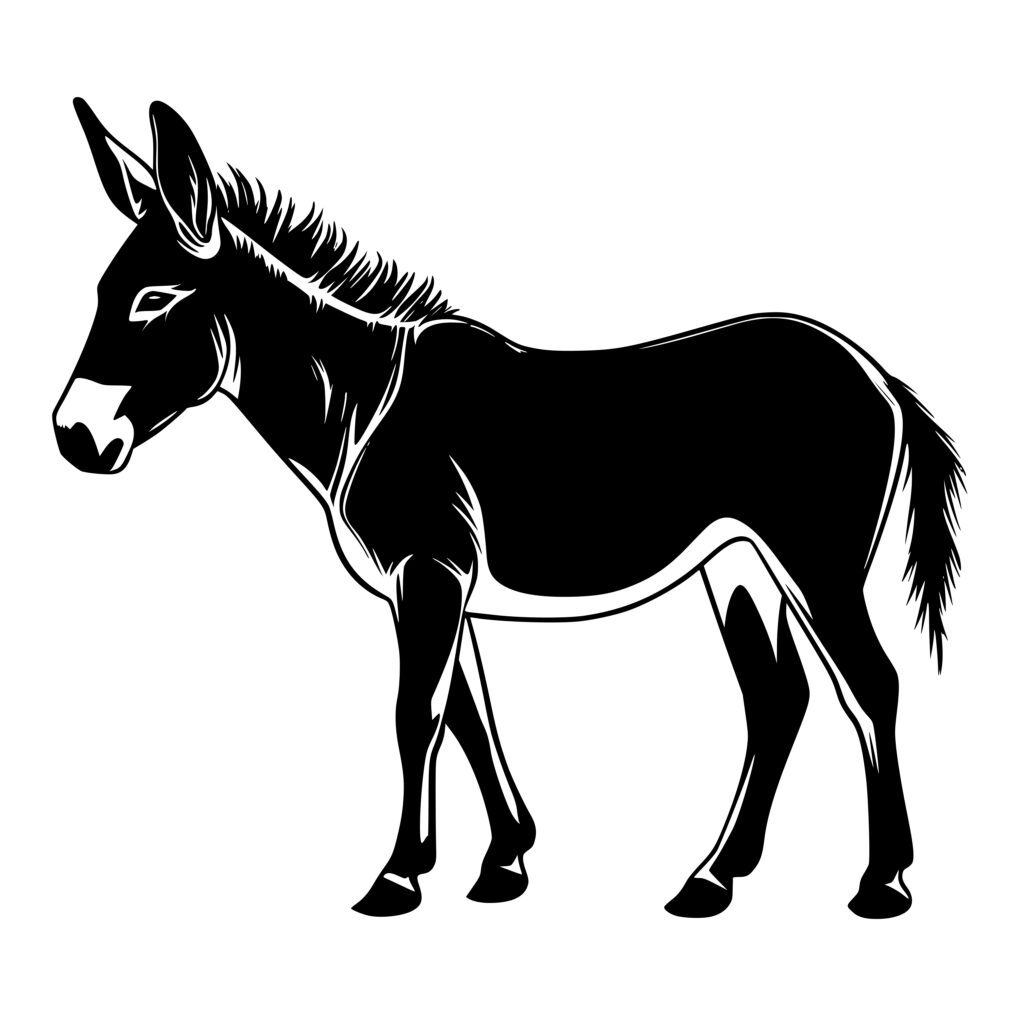 Detailed Donkey SVG File for Cricut, Silhouette, Laser Machines