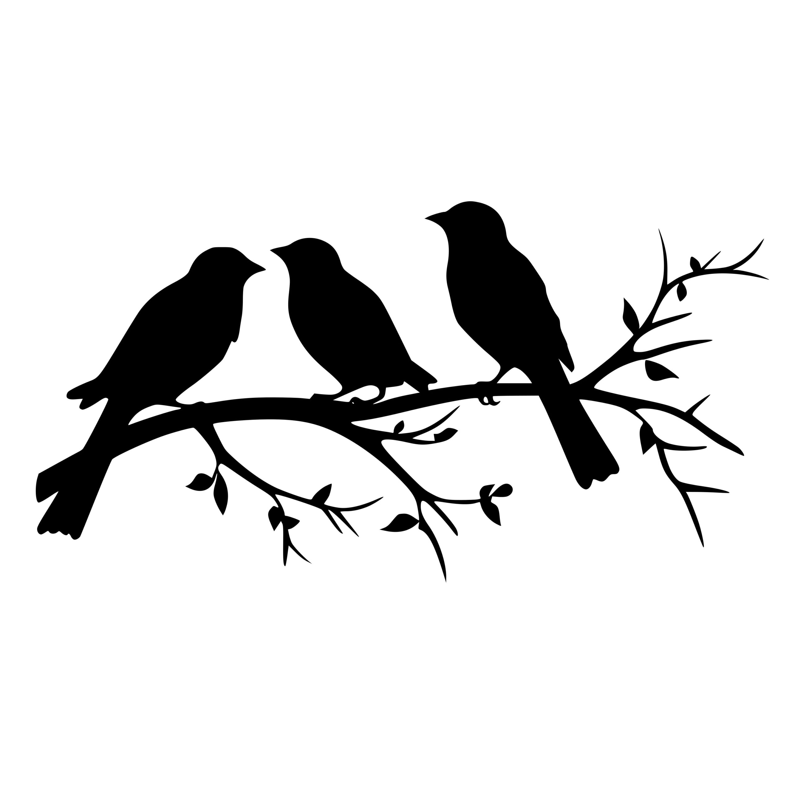 Sparrows on Branch: Instant Download SVG & PNG Files for Cricut ...