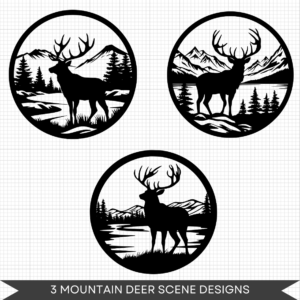 3 MOUNTAIN DEER DESIGNS