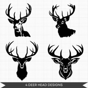 4 DEER HEAD DESIGNS