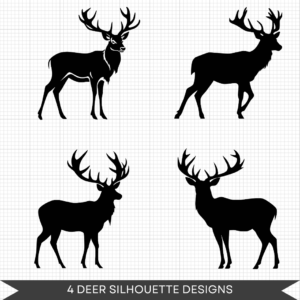 4 DEER SILHOUETTE DESIGNS