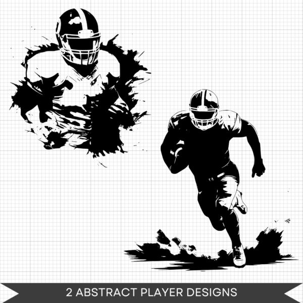 astract football player designs