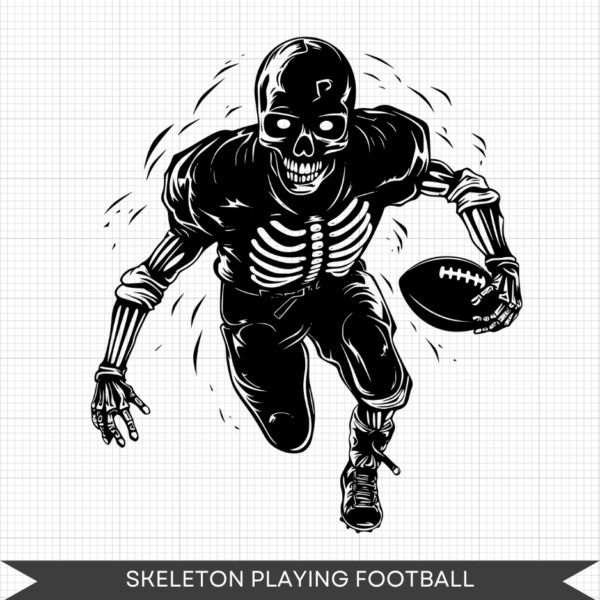 skeleton playing football